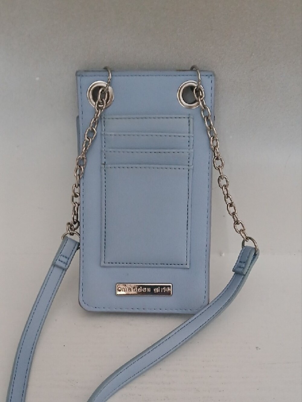 Madden Girl Light Blue Crossbody Phone Bag - Picture 2 of 3